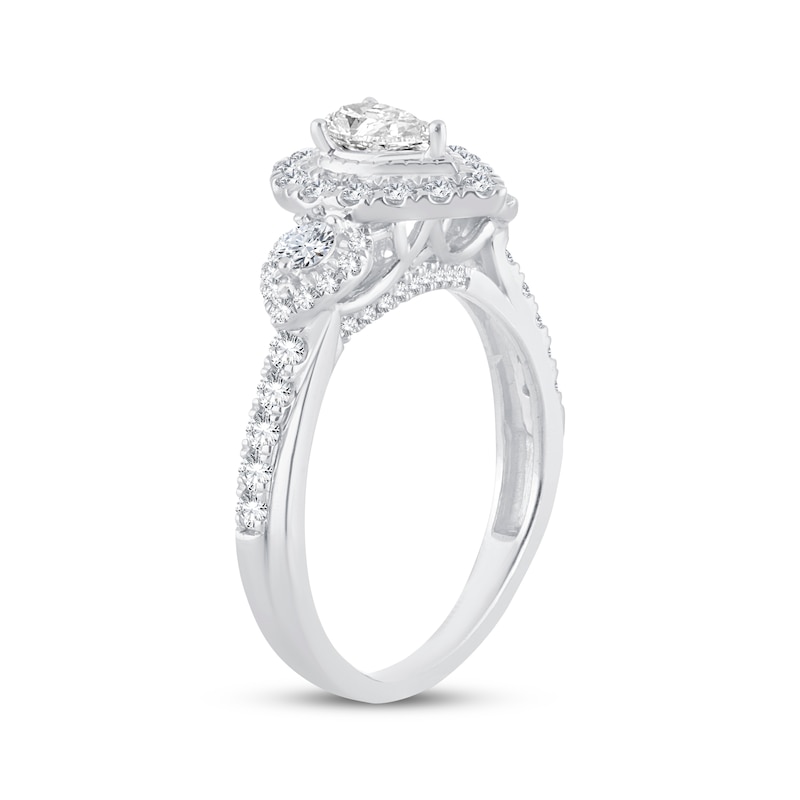 Main Image 2 of Memories Moments Magic Diamond Engagement Ring 7/8 ct tw Pear & Round-Cut 14K White Gold