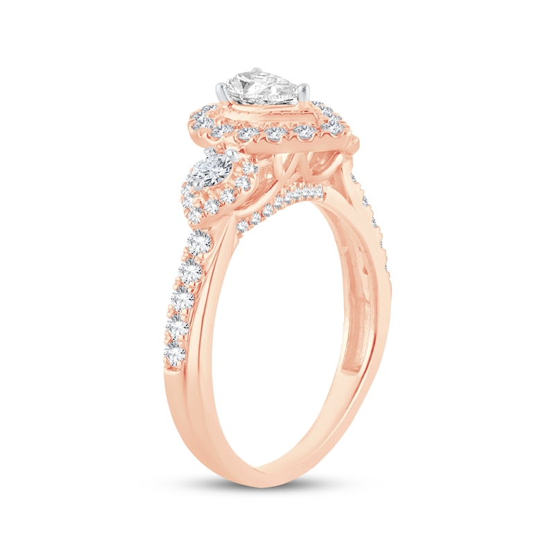 Main Image 2 of Memories Moments Magic Diamond Engagement Ring 7/8 ct tw Pear & Round-Cut 14K Rose Gold