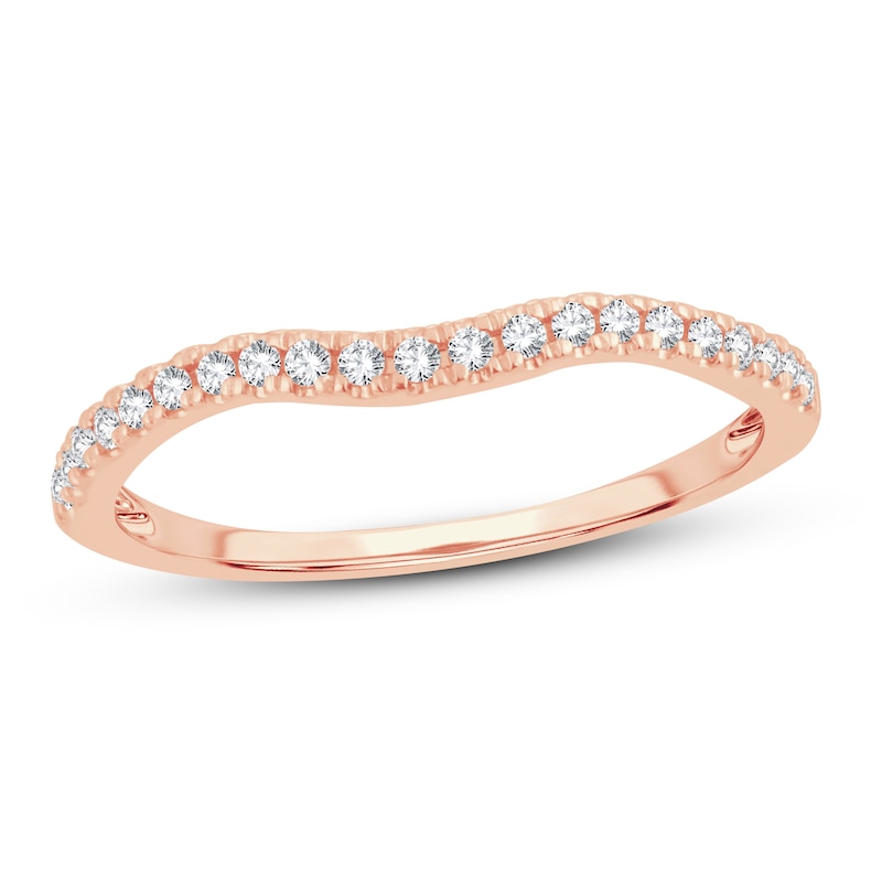 Main Image 1 of Now + Forever Diamond Wedding Band 1/8 ct tw Round-Cut 14K Rose Gold