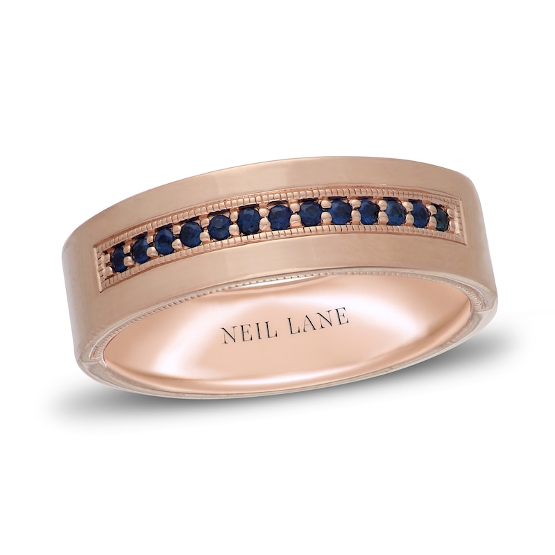Main Image 1 of Neil Lane Men's Natural Sapphire Wedding Band 14K Rose Gold