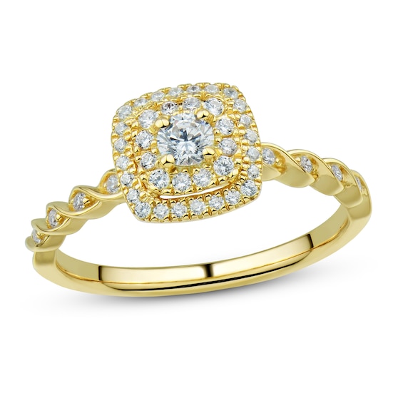 Now + Forever Diamond Engagement Ring 1/3 ct tw Round-cut 10K Yellow Gold