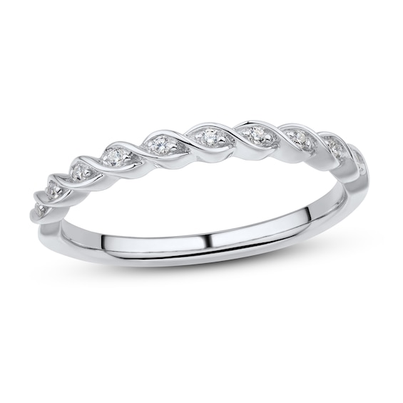 Now + Forever Diamond Wedding Band 1/20 ct tw Round-cut 10K White Gold
