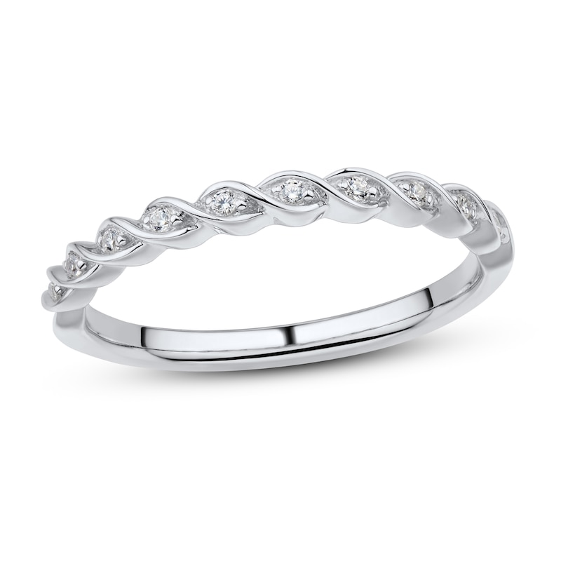 Main Image 1 of Now + Forever Diamond Wedding Band 1/20 ct tw Round-cut 10K White Gold