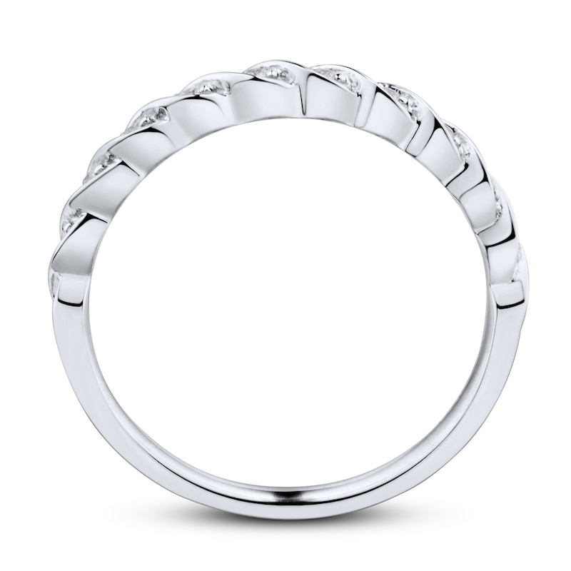 Diamond Wedding Band 1/20 ct tw Round-cut 10K White Gold