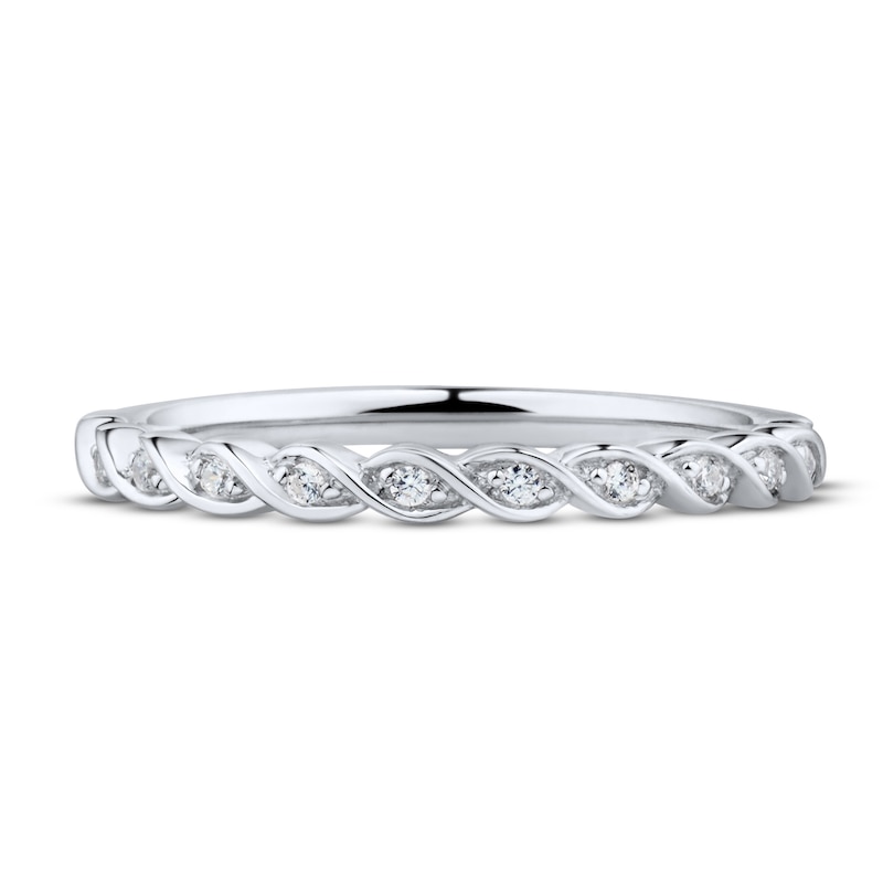 Main Image 3 of Now + Forever Diamond Wedding Band 1/20 ct tw Round-cut 10K White Gold