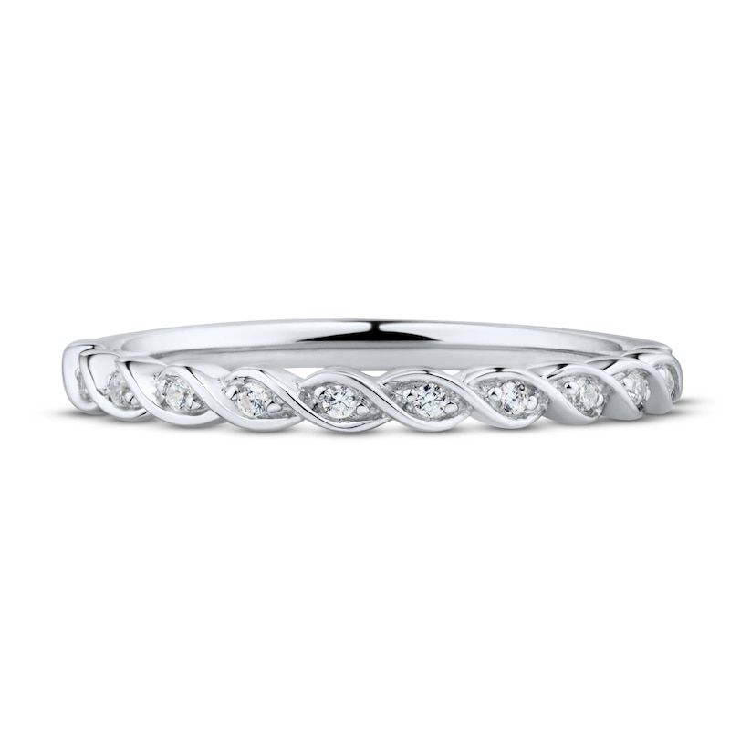 Diamond Wedding Band 1/20 ct tw Round-cut 10K White Gold