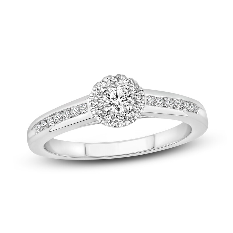 Diamond Engagement Ring 1/3 ct tw Round-Cut 10K White Gold