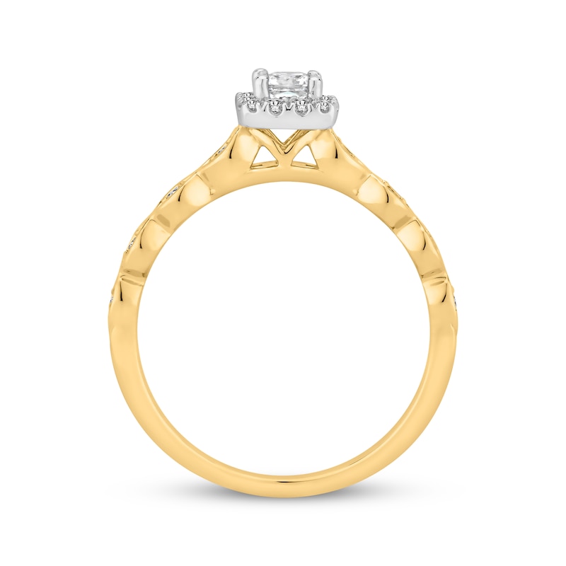 Diamond Engagement Ring 3/8 ct tw Princess & Round 10K Two-Tone Gold | Kay
