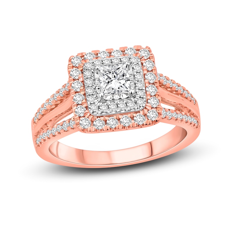 Main Image 1 of Now + Forever Diamond Engagement Ring 3/4 ct tw Princess & Round-Cut 14K Two-Tone Gold