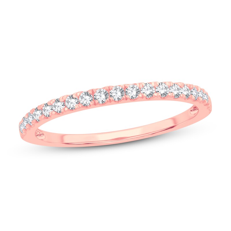 Diamond Wedding Band 1/4 ct tw Round-cut 14K Rose Gold