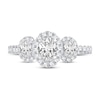 Thumbnail Image 3 of Memories Moments Magic Three Stone Diamond Engagement Ring 1-3/4 ct tw Oval & Round 14K White Gold