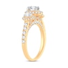 Thumbnail Image 1 of Memories Moments Magic Three Stone Diamond Engagement Ring 1-3/4 ct tw Oval & Round 14K Yellow Gold