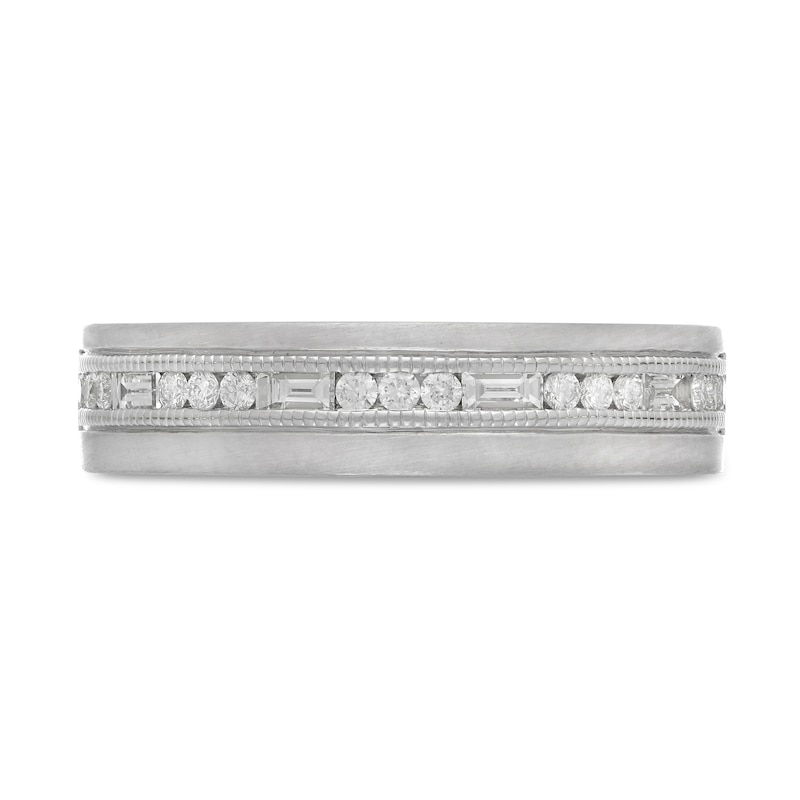 Neil Lane Men's Diamond Wedding Band 3/8 ct tw Round/Baguette 14K White Gold