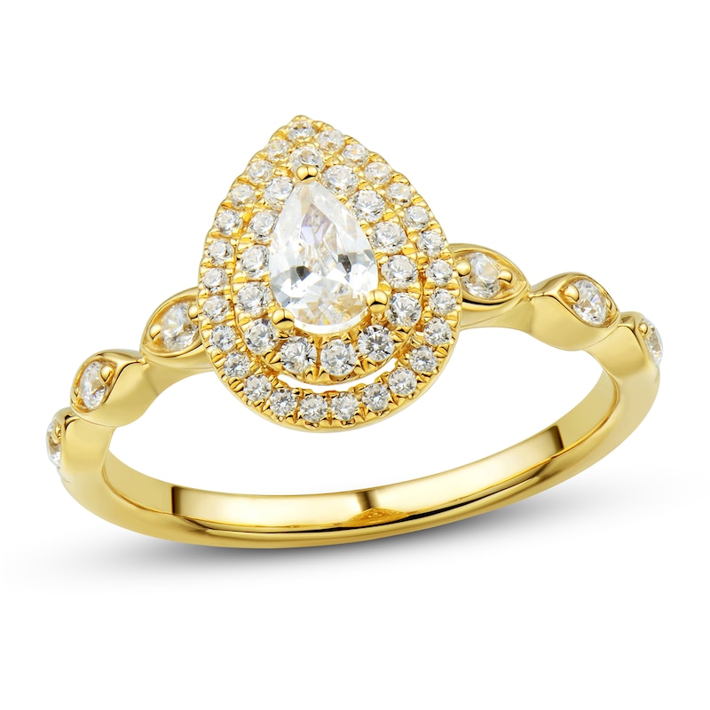 Main Image 1 of Now + Forever Diamond Engagement Ring 1/2 ct tw Pear & Round 14K Yellow Gold