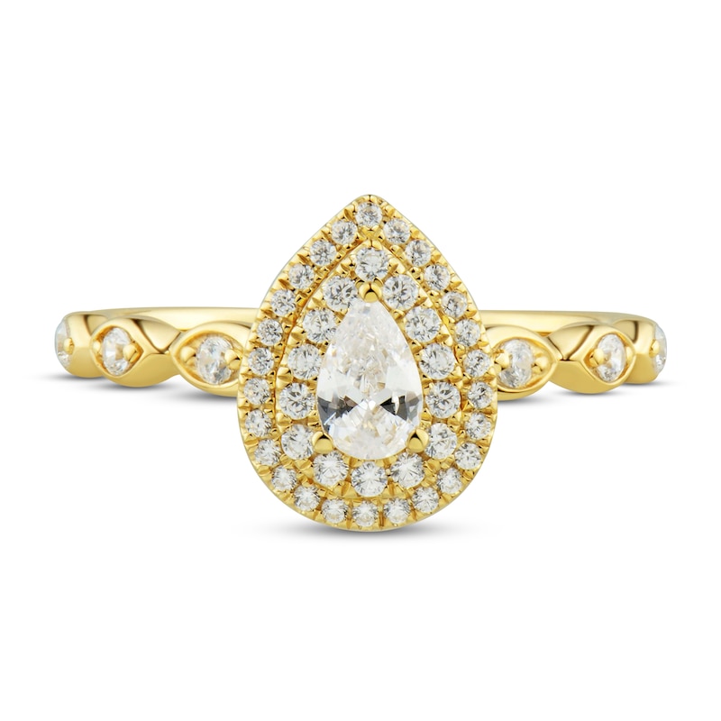 Main Image 3 of Now + Forever Diamond Engagement Ring 1/2 ct tw Pear & Round 14K Yellow Gold