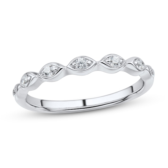 Now + Forever Diamond Wedding Band 1/8 ct tw Round-cut 14K White Gold