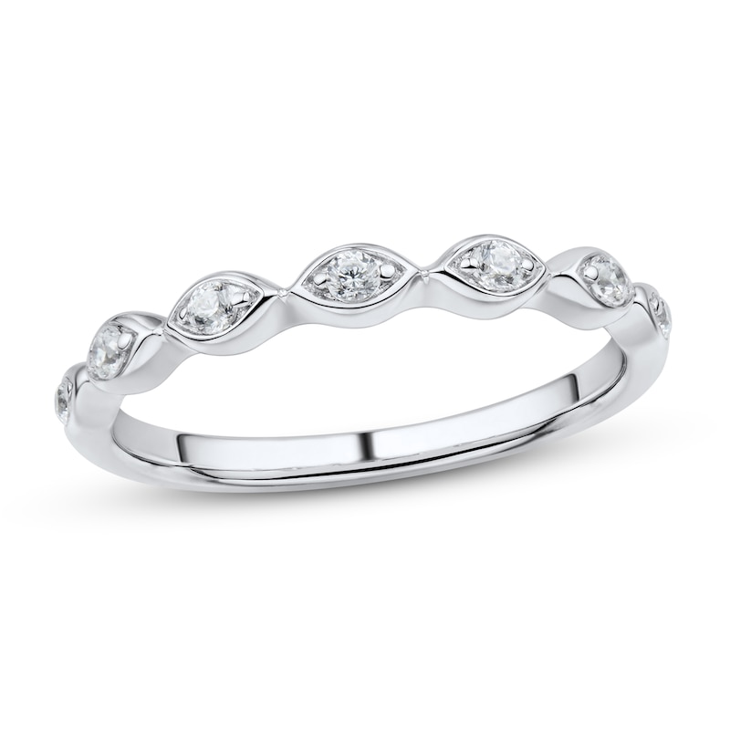 Main Image 1 of Now + Forever Diamond Wedding Band 1/8 ct tw Round-cut 14K White Gold