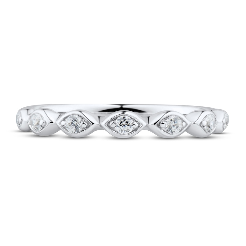 Main Image 3 of Now + Forever Diamond Wedding Band 1/8 ct tw Round-cut 14K White Gold