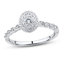 Now + Forever Diamond Engagement Ring 1/4 ct tw Round-cut 10K White Gold