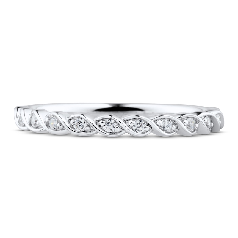 Diamond Wedding Band 1/15 ct tw Round-cut 10K White Gold