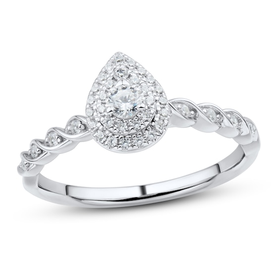Now + Forever Diamond Engagement Ring 1/4 ct tw Round-cut 10K White Gold