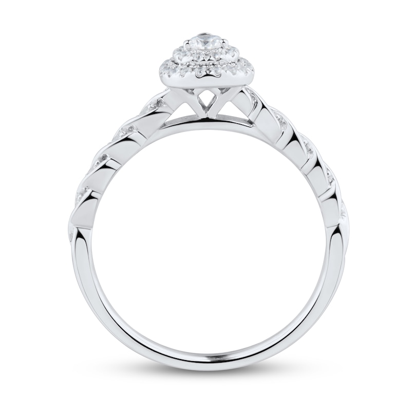 Diamond Engagement Ring 1/4 ct tw Round-cut 10K White Gold