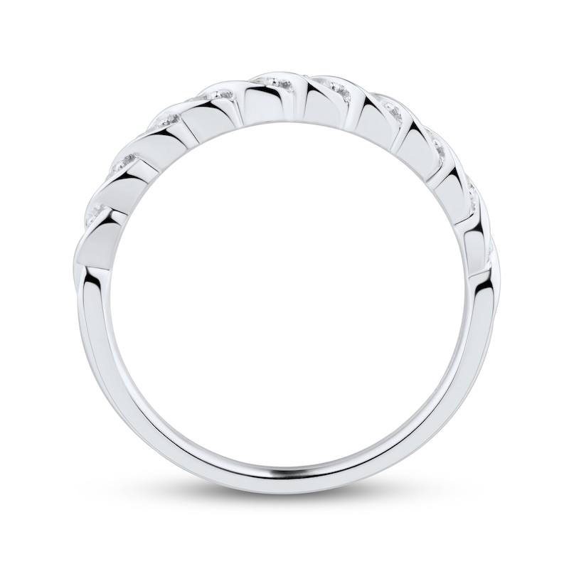 Diamond Wedding Band 1/20 ct tw Round-cut 10K White Gold