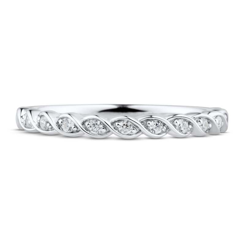 Diamond Wedding Band 1/20 ct tw Round-cut 10K White Gold