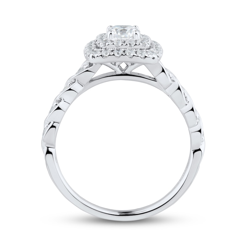 Diamond Engagement Ring 3/4 ct tw Round-cut 10K White Gold