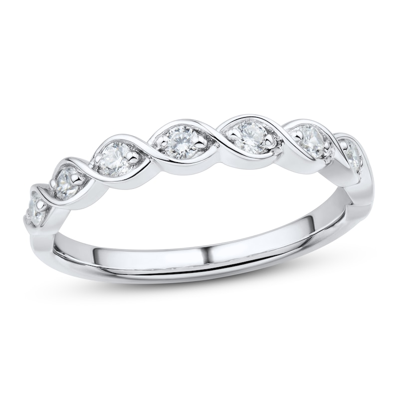 Diamond Wedding Band 1/4 ct tw Round-cut 10K White Gold