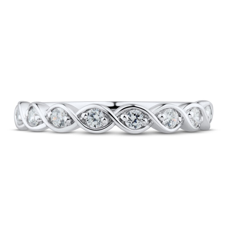 Diamond Wedding Band 1/4 ct tw Round-cut 10K White Gold