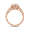 Diamond Engagement Ring 3/8 ct tw Round/Baguette-Cut 14K Rose Gold