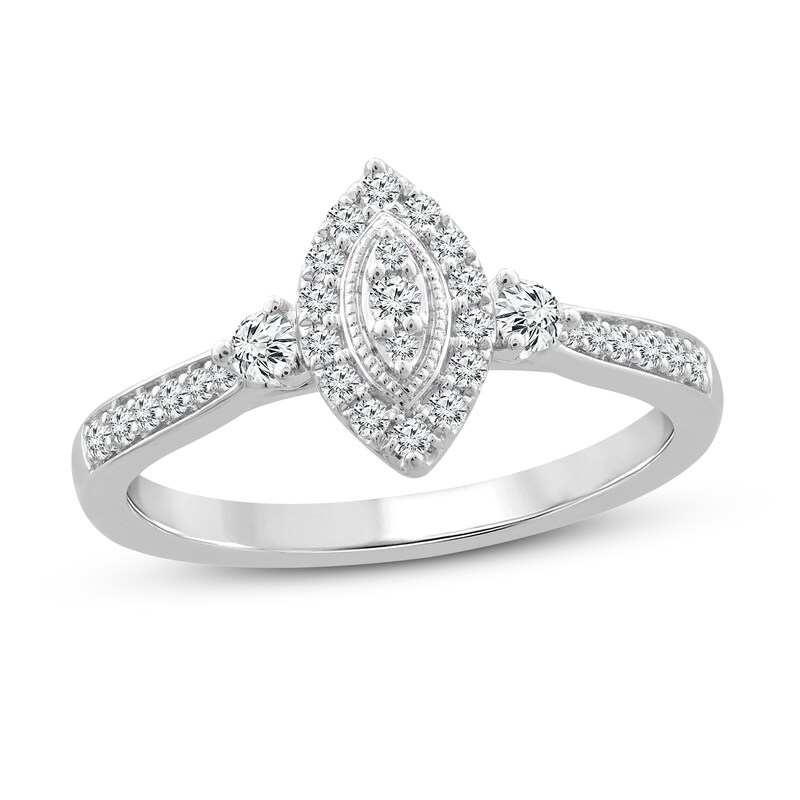 Diamond Engagement Ring 1/3 ct tw Round-Cut 14K White Gold