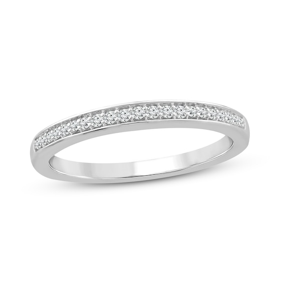 Diamond Wedding Band 1/10 ct tw Round-cut 14K White Gold