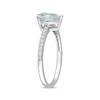 Thumbnail Image 2 of Now + Forever Pear-Shaped Aquamarine Engagement Ring 1/8 ct tw Diamonds 14K White Gold