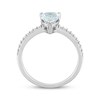 Thumbnail Image 2 of Pear-Shaped Aquamarine Engagement Ring 1/8 ct tw Diamonds 14K White Gold