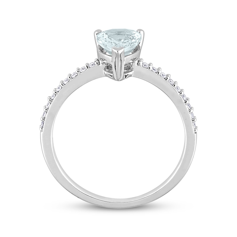 Main Image 3 of Now + Forever Pear-Shaped Aquamarine Engagement Ring 1/8 ct tw Diamonds 14K White Gold