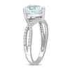 Thumbnail Image 2 of Heart-cut Aquamarine Engagement Ring 1/5 ct tw Diamonds 14K White Gold