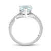 Thumbnail Image 3 of Heart-cut Aquamarine Engagement Ring 1/5 ct tw Diamonds 14K White Gold