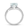 Thumbnail Image 3 of Heart-cut Aquamarine Engagement Ring 1/5 ct tw Diamonds 14K White Gold