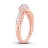 Thumbnail Image 1 of Diamond Engagement Ring 3/8 ct tw Round & Baguette-cut 14K Rose Gold