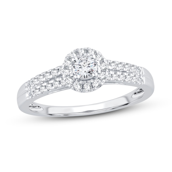 Now + Forever Diamond Engagement Ring 3/8 ct tw Round-cut 14K White Gold