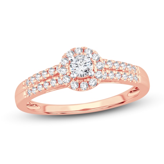 Now + Forever Diamond Engagement Ring 3/8 ct tw Round-cut 14K Rose Gold