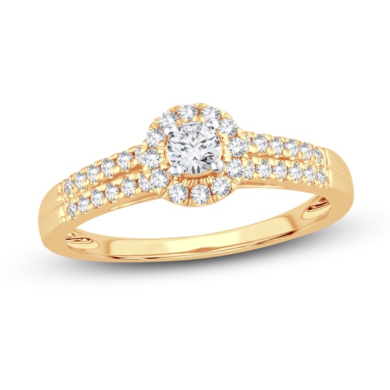Now + Forever Diamond Engagement Ring 3/8 ct tw Round-cut 14K Yellow Gold
