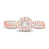 Thumbnail Image 2 of Diamond Engagement Ring 3/8 ct tw Princess, Round & Baguette 14K Rose Gold