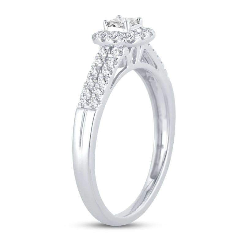 Main Image 2 of Now + Forever Diamond Engagement Ring 3/8 ct tw Princess & Round 14K White Gold