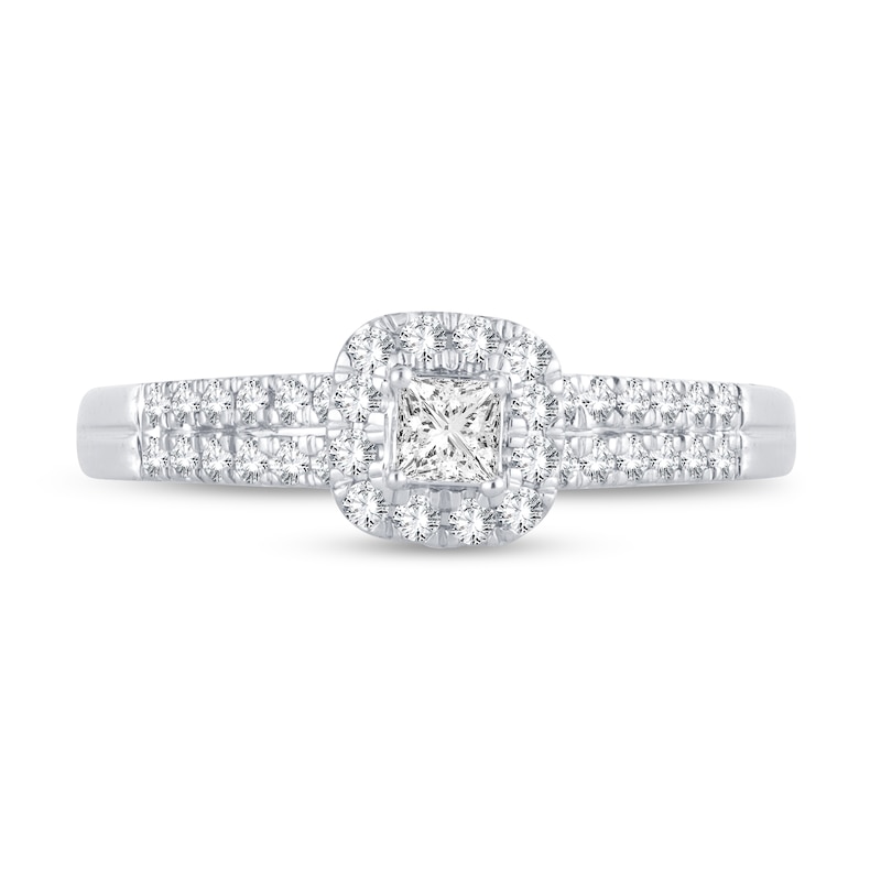 Main Image 3 of Now + Forever Diamond Engagement Ring 3/8 ct tw Princess & Round 14K White Gold
