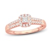 Thumbnail Image 1 of Now + Forever Diamond Engagement Ring 3/8 ct tw Princess & Round 14K Rose Gold