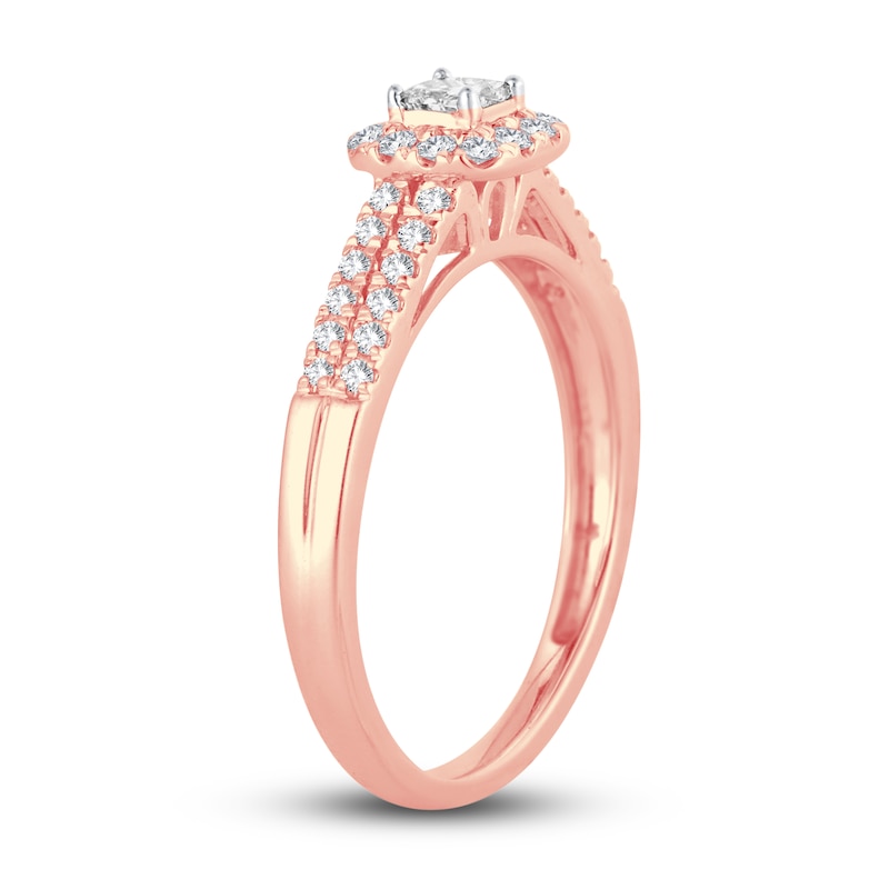 Main Image 2 of Now + Forever Diamond Engagement Ring 3/8 ct tw Princess & Round 14K Rose Gold