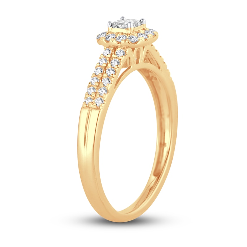 Main Image 2 of Now + Forever Diamond Engagement Ring 3/8 ct tw Princess & Round 14K Yellow Gold